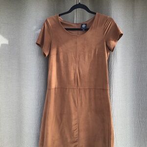 Bobeau Faux Suede Shift Dress Small